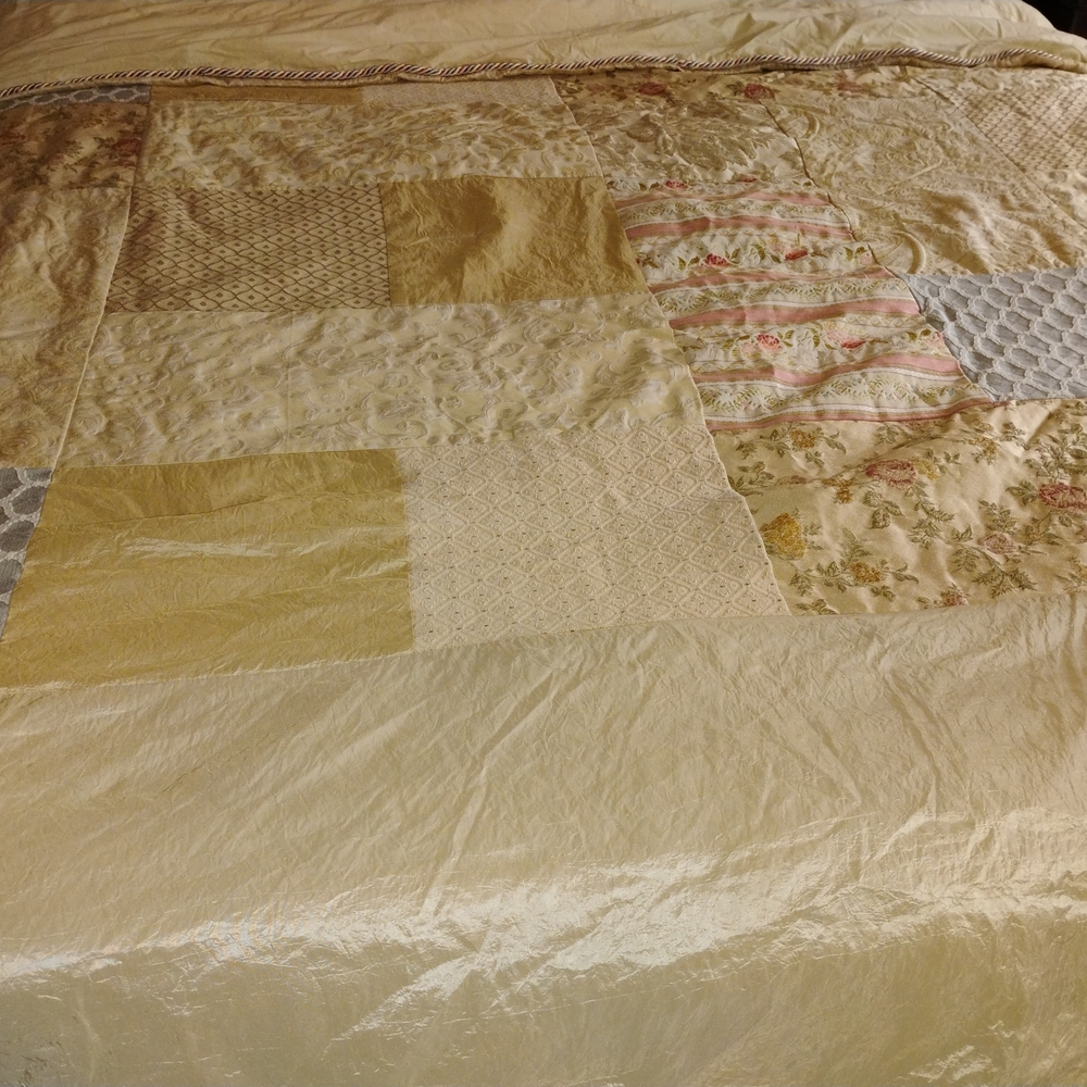 JCPenney Cream and Gold Quilted Bedding Set
